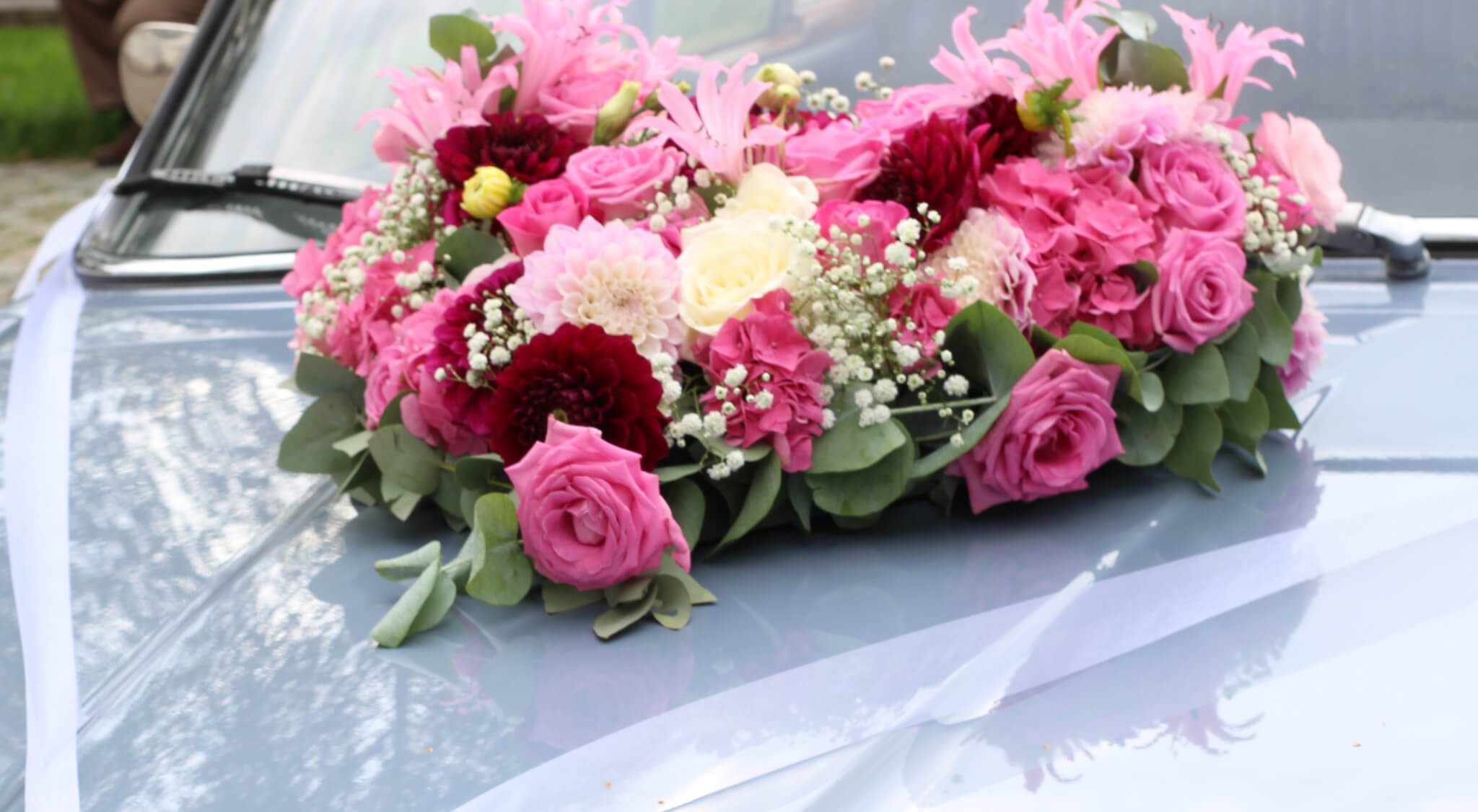 Autoherz: Pink auf Silber